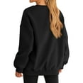 thumbnail image 4 of Women Oversized Sweatshirts Hoodie Fleece Crew Neck Long Sleeve Sweaters Comfy Fall Fashion Outfits Black XXL, 4 of 9
