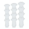 Gerber Baby Boy or Girl Gender Neutral Organic White Short Sleeve Onesies Grow-With-Me Bodysuits, 12pc