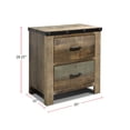 thumbnail image 3 of 2 Drawers Rustic Nightstand in Antique Multi-color, 3 of 5