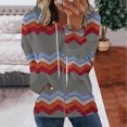 thumbnail image 2 of Blusa informal con cuello en V y cremallera para mujer, manga larga, suelta, suave, túnica, abrigo Fridja  nalpqowj5837, 2 of 6