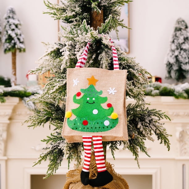 xihome Bolsa grande reutilizable de tela para regalos de Navidad (43 x 15 x 3 cm). Ideal para guardar regalos navideños. Material: tela.