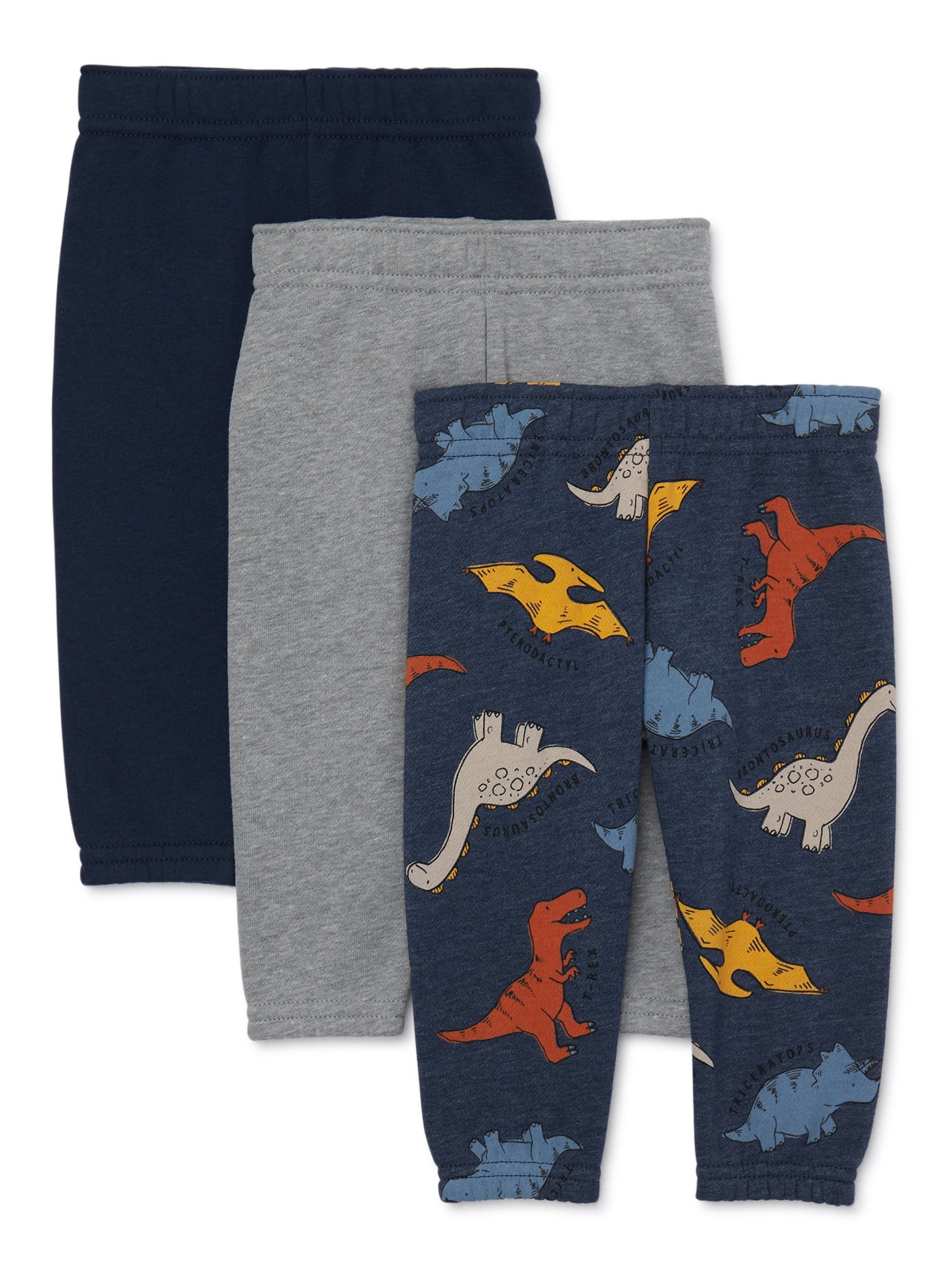 Garanimals Baby Boys' Fleece Jogger Pants, 3Pack, Sizes 6M24M
