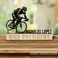 thumbnail image 2 of Craftnamesign Custom Wooden Bicycle Desk Name Plate, Cycling Metal Nameplate, Biker Desk Nameplate, 2 of 5