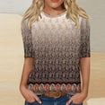 thumbnail image 2 of TOWMUS Womens Tops Short Sleeve Shirts Round Neck Loose Casual Blouses Soft Cool Floral Print Tshirts, 2 of 4