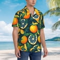 thumbnail image 2 of Lsque Fresh Orange pattern Hawaiian Shirt for Men, Unisex Summer Beach Casual Short Sleeve Button Down Shirts-3X-Large, 2 of 9