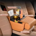thumbnail image 3 of 2026 New Multifunctional PU Leather Car Armrest Box Mat,5-in-1 Center Console Cover Cushion,With Cup Holder, Tissue Box & Phone Slot for Most Car Models, 3 of 8