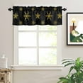 thumbnail image 2 of Yellow Christmas Snowflakes Valances for Windows Winter Snow Abstract Black Rod Pocket Curtain Valance Window Treatment Short Curtains for Kitchen Living Room, 54"x18", 2 of 5