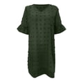 thumbnail image 4 of Kureaily Hot Women's Summer Short Sleeve V Neck Mini Dress Chiffon Polka Dot Flowy Short Dress, 4 of 5