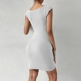 thumbnail image 3 of WILLBEST Vestidos Floreados Para Mujer Vestido Midi De Satén De Verano Para Mujer, Manga Corta, Cintura Con Cómodo Y Transpirable., Elegante, Corte A, Fluido, 3 of 3