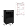 thumbnail image 2 of Phoenix Bar Cart with Two Open Shelves, Four Wine Cubbies and a Hinged-Door Storage Cabinet, 2 of 5