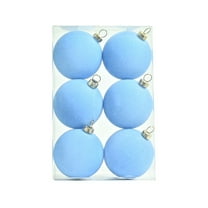 Mecorevxz Christmas Decorations 6 Pcs Velvet Christmas Balls 2.36Inch Flocked Christmas Tree Ornaments for Xmas Decorative Hanging Ornaments,Christmas Tree Decor(Blue)
