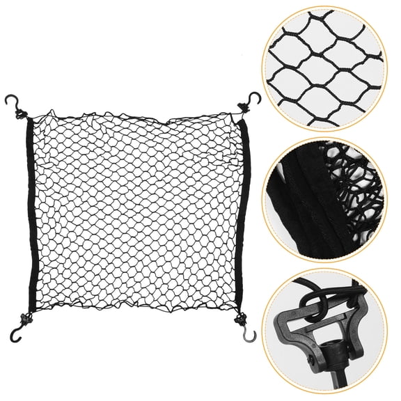 ibasenice Folding Car Cargo Net with Hooks for Outdoor Camping, Wagon, Garden Cart Storage and Transport Solutions