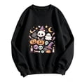 thumbnail image 4 of Halloween Sweatshirt for Women Sweatshirt for Daily Comfort and Casual with Cutout Detail Black S, 4 of 4