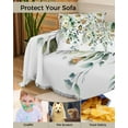 thumbnail image 4 of Eucalyptus Sofa Covers for 3 Cushion,Washable Couch Cover for Sectional Sofa Slipcoverwith Tassel,Green Leaves Flower Watercolor Floral Spring Loveseat Covers Futon Cover Throw Blanket 71''x118'', 4 of 8