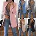 thumbnail image 1 of Farfi Blazer Lapel All-Match Open Front Front Threams Traje para la vida diaria albaricoque Farfi Mujer blazer, 1 of 2