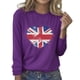 thumbnail image 2 of Camisolas de dormir hasta media pantorrilla para mujer, blusas casuales de moda con estampado de color, blusas de manga larga y cuello redondo, blusas para mujer, 2 of 3