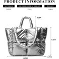 thumbnail image 2 of LinYooLi Puffer Tote Bag, Soft Puffy Bags for Women Light Winter Down Cotton Padded Quilted Tote Bag Shoulder Handbag Purse, 2 of 7