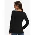 thumbnail image 5 of Women Long Sleeve Scoop Neck Slim Fitted Basic Soft T-Shirts, 5 of 6