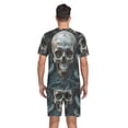 thumbnail image 6 of joogoo Men's Pajama Set Skull and Tree V-Neck Pj Shorts Set 2 Piece Loungewear Sleepwear L, 6 of 7
