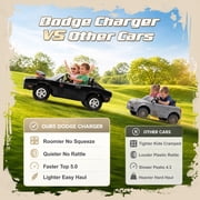 iYofe 24V 2 Seater Licensed 1970 Dodge Charger R/T Powered Ride on Cars, Kids Electric Toys Car with Remote Control, 4 Wheels Spring Suspension, Black