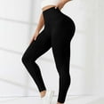 thumbnail image 2 of Yubnlvae High Waist Compression Yoga Pants - Booty Lifting Workout Leggings with Pockets - Thick Squat Proof Fitness Tights (XL-XXL) (Black | XXL), 2 of 7