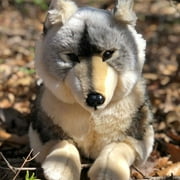 Auswella®Plush 20 Laying Timber Wolf - Realistic Plush Stuffed Animals