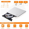 thumbnail image 3 of Unidad de CD DVD externa LightScribe CD/DVD +/-RW Grabadora Reproductor Escritor Lector de disco óptico Unidad de CD DVD portátil para computadora portátil Mac MacBook PC Windows 11 10 Sistema operati, 3 of 5
