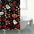 thumbnail image 4 of Halloween Floral Ghosts Pattern Shower Curtain 72"x72" ,Bathroom Decorative Shower Curtains Set with 12 Hooks,Modern Waterproof Washable Shower Curtain, 4 of 6