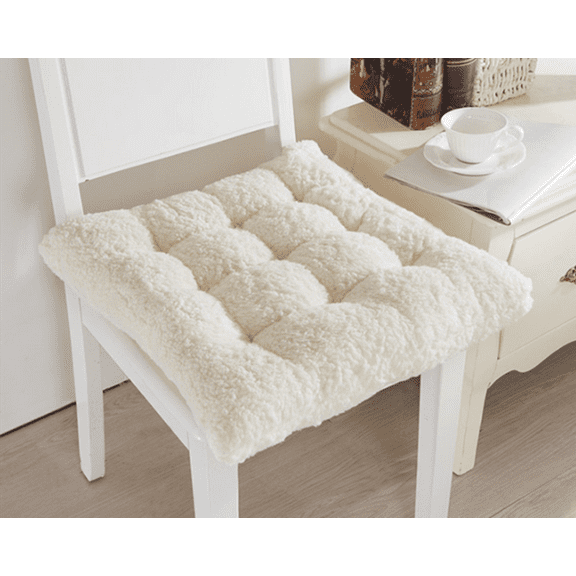 Namzi Square Cushion Garden Terrace Home Kitchen Office Thick Comfortable Cushion, White, 16 * 16 inches