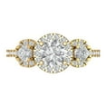 thumbnail image 2 of 1.46 ct Round Cut White Sapphire Three-Stone Engagement Ring for Women in 14K Yellow Gold, 2 of 2