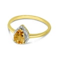 thumbnail image 3 of 10k Yellow Gold Pear Citrine And Diamond Ring, 3 of 6