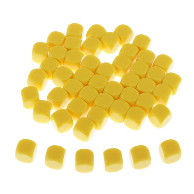 50 piezas de 16 mm en de 6 dados para juegos de , de bajas - amarillo