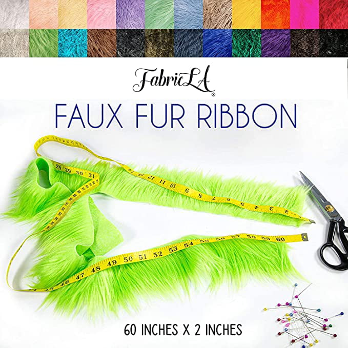 FabricLA, Half Yard Shaggy Faux Fake Fur Fabric, Kelly Green