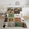 thumbnail image 1 of YST Happy Camping Comforter Set Rustic Cabin Camper Twin Bedding Sets Rv Car Accessories For Travel Trailers Patchwork Buffalo Plaid Arrow Pine Trees Down Comforter Travel Adventure Quilt, 1 of 6