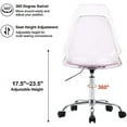 thumbnail image 2 of CHFBC Clear Rolling Chair  Armless Acrylic Desk Chair with Golden Feet Swivel Molded Plastic Shell Adjustable Home Office Chair with Wheels  Clear, 2 of 7