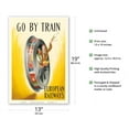 thumbnail image 2 of European Railways - Go By Train - Vintage Railroad Travel Poster by Knut Yran c.1953 - Master Art Print (Unframed) 13in x 19in, 2 of 4