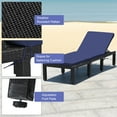 thumbnail image 4 of Costway 2PCS Patio Rattan Lounge Chair Chaise Recliner Adjust with Navy & Off White Cover, 4 of 8