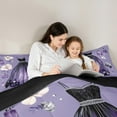 thumbnail image 5 of Feelyou Purple Princess Dress Bedding Comforter Set, Dreamy Fairy Tale Twin Comforter Sets, Female Girls Kids Reversible Bedding Set, Lightweight Room Decor, 2-Piece, 5 of 8