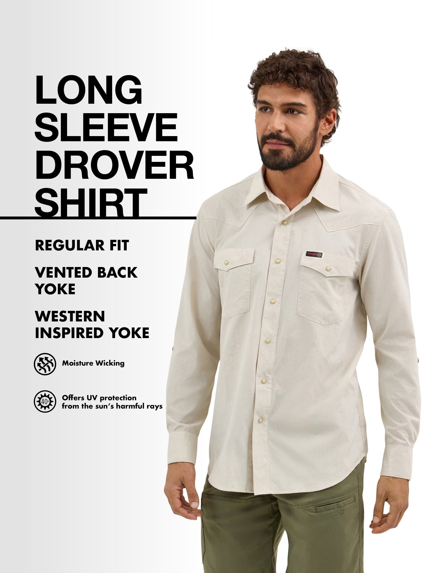 Wrangler® Men's Drover Shirt, Sizes M-3XL