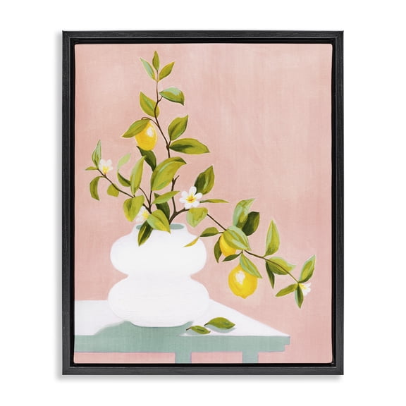 Stupell Industries Afternoon Limoncello Plant Black Framed Floater Canvas Wall Art, design by Grace Popp