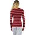 thumbnail image 2 of ToBeInStyle Women's Striped Classic Long Sleeve V-Neck Pullover Sweater - Small - Dark Rust, 2 of 5
