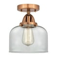 thumbnail image 5 of Innovations Lighting  Nouveau 2 Bell - 1 Light 8" Semi-Flush Mount Polished Nickel/Seedy, 5 of 5