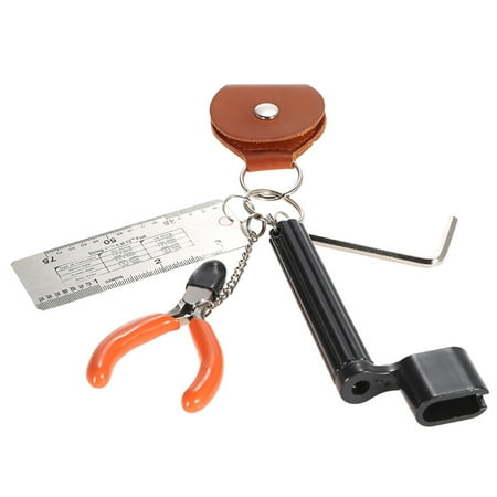 

CACAGOO 5-in-1 Guitar Accessories Kit Tool Set Setup String Winder Pin Peg Puller + String Action Gauge Ruler Measuring Luthier + String Plier Nipper Cutter + Pick Case Plectrum Holder + Hexagon Wr
