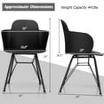 thumbnail image 3 of Giantex Modern Dining Chairs Set of 4, Lounge Plastic Accent Chair w/ Ergonomic Backrest,  Leisure Armchair for Kitchen, Dining Room, Bedroom, Living Room. Black, 3 of 6