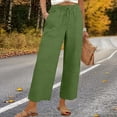 thumbnail image 2 of Outfmvch gauze pants women Resort Wear for Women 2025 Pull On Pants Straight-legs Beach Long Pants Gaucho Pant Wide Leg Trousers with Pockets Beach Vacation Pants for Womens Lace Side Green L, 2 of 8