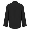 thumbnail image 5 of Baikeli Womens Cotton Button Down Shirts Rolled Up Long Sleeve Band Collar Blouse Basic Solid Office Work Shirt Liquidación Black XL, 5 of 8