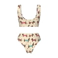 thumbnail image 5 of Daiia Dachshund Dog Puppy Women's Bikini Set Two Piece Swimsuit High Waisted Bikini Adjustable Straps Bikini Perfect for Beach, Pool, and Summer Vacation-Small, 5 of 9