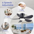 thumbnail image 2 of Ventilador de techo Kviflon de 36 pulgadas con luz y control remoto negro, 2 of 9