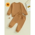 thumbnail image 4 of Bagilaanoe 2PCS Toddler Baby Boy Pants Set  Long Sleeve Sweatshirt Tops + Sweatpants 6M 12M 18M 24M 3T Kids Casual Sweatsuits, 4 of 9