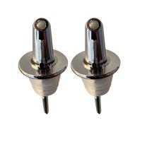 POURO Twist & Pour Resealable Bottle Pouring Spouts for Kitchen and Bar Chrome 2PK